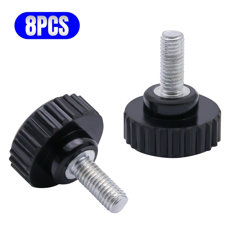 QIMAOO 8pcs Metric Male Thread Knurled, M6 x 40mm Black Thumb Screw Clamping Knobs Plastic Grip Threaded Knurled - Image 3